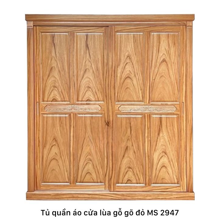 Tủ Quần Áo Cửa Lùa Gỗ Gõ Đỏ MS 2947